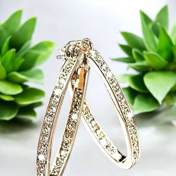 Elegant Gold Hoop Earrings - Picture 1 of 1